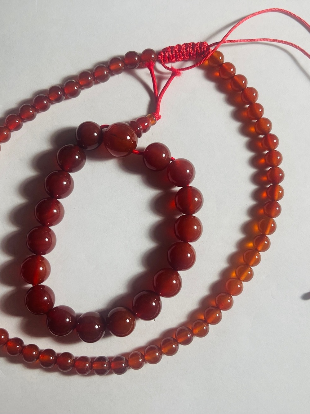 Stella Pace Red Carnelian Bead Necklace and Bracelet Set
